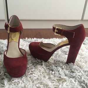 KORS Michael Kors Suede Platform Heels